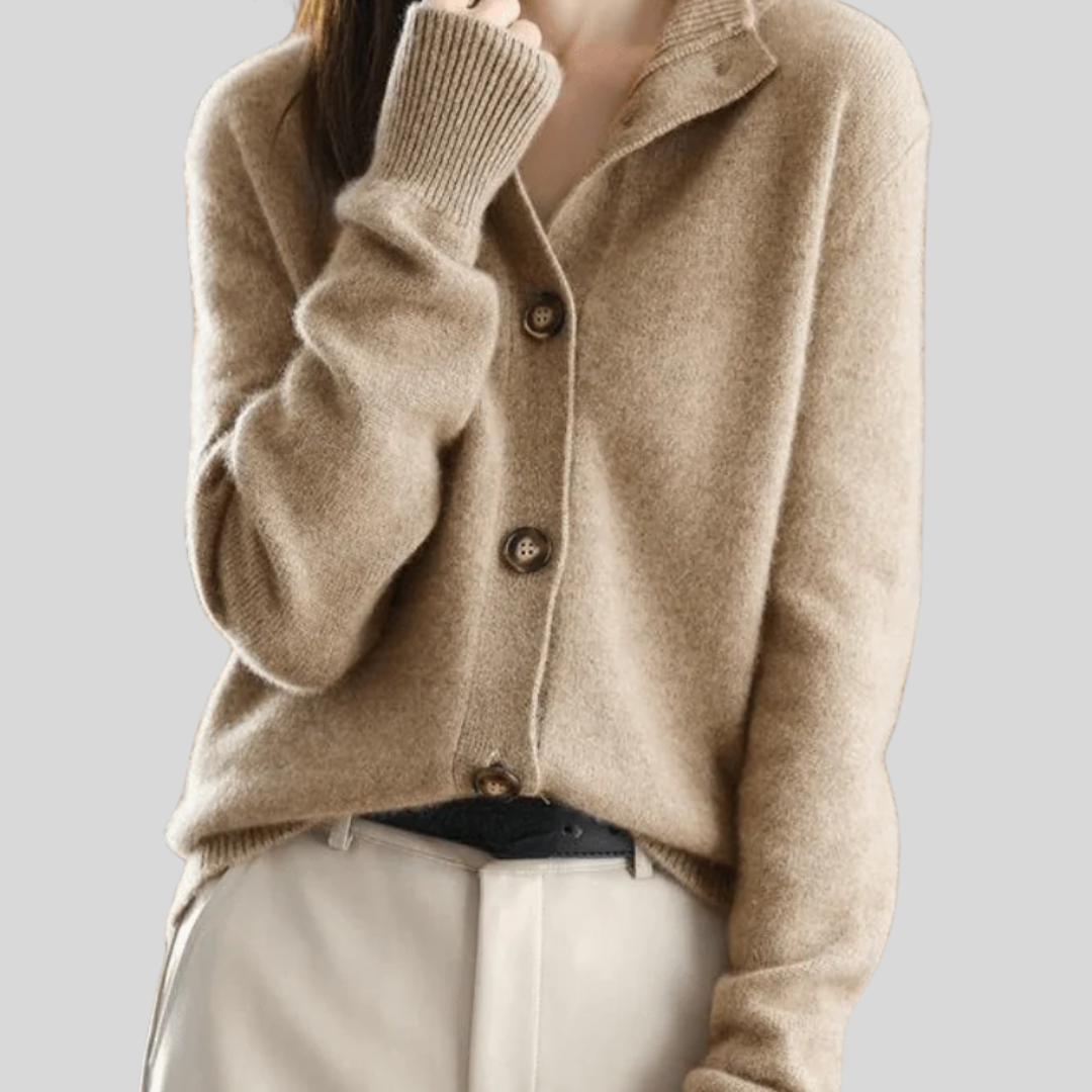 Claire | Cardigan de caxemira em estilo retro