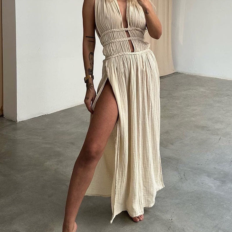 Zolla - Strukturiertes Kleid mit Schlitz