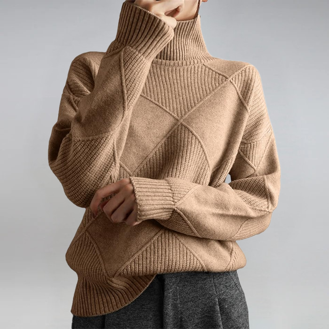 Lauren | Luxuriöser Stehkragenpullover aus Kaschmir