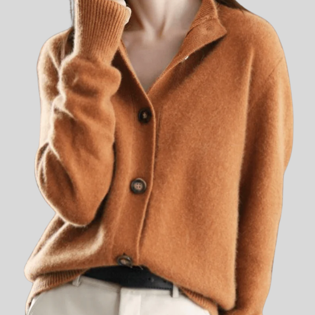 Claire | Cardigan de caxemira em estilo retro