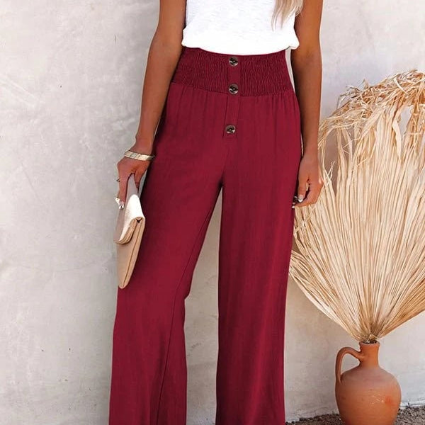 Riana – Locker sitzende Hose mit hoher Taille