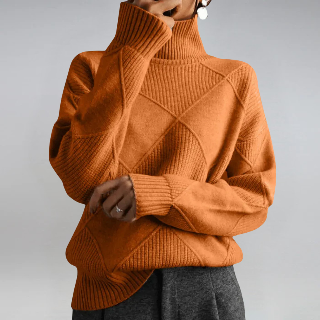Lauren | Luxuriöser Stehkragenpullover aus Kaschmir