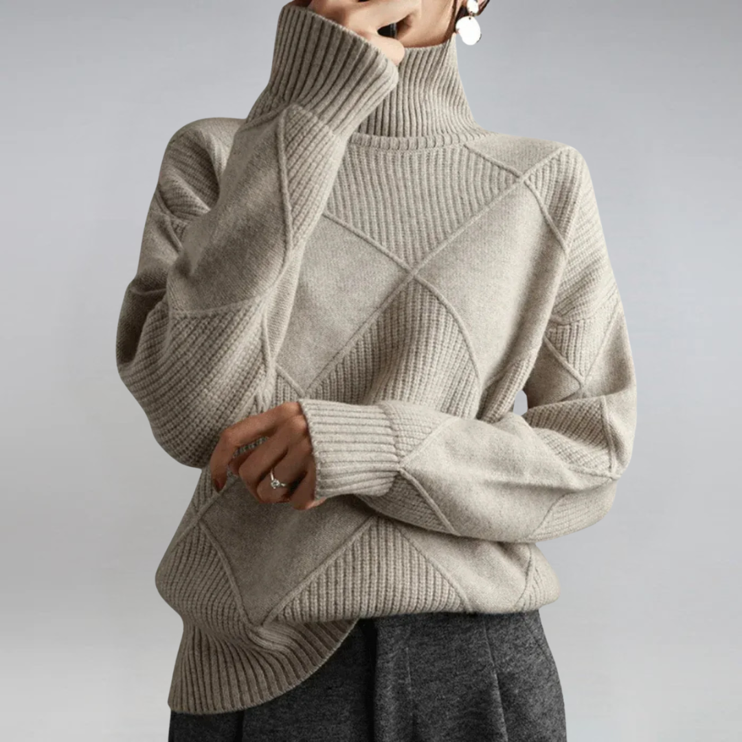 Lauren | Luxuriöser Stehkragenpullover aus Kaschmir
