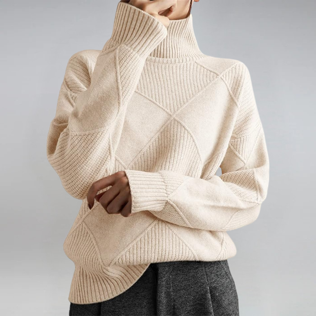 Lauren | Luxuriöser Stehkragenpullover aus Kaschmir