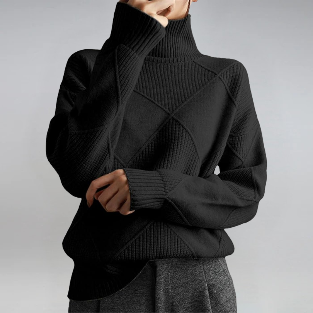 Lauren | Luxuriöser Stehkragenpullover aus Kaschmir