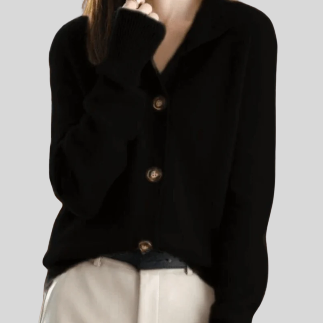 Claire | Cardigan de caxemira em estilo retro