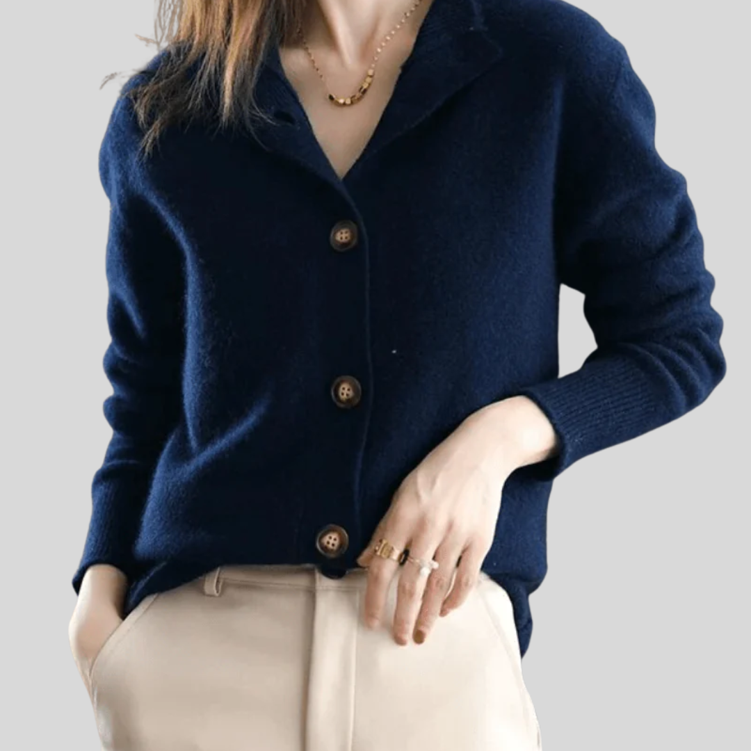 Claire | Cardigan de caxemira em estilo retro