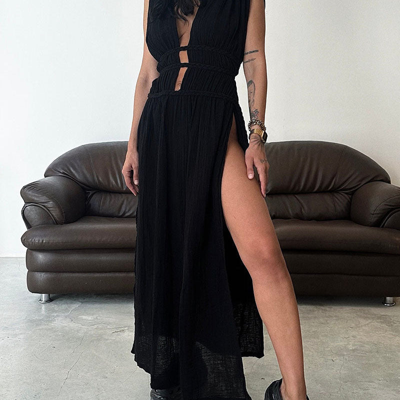 Zolla - Strukturiertes Kleid mit Schlitz