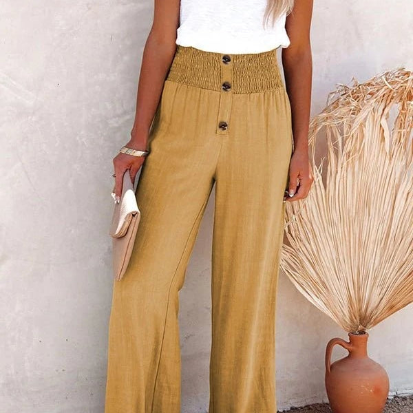 Riana – Locker sitzende Hose mit hoher Taille