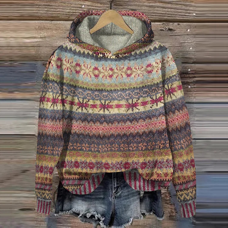 Gaby | Retro-Sweatshirt mit Ethnomuster