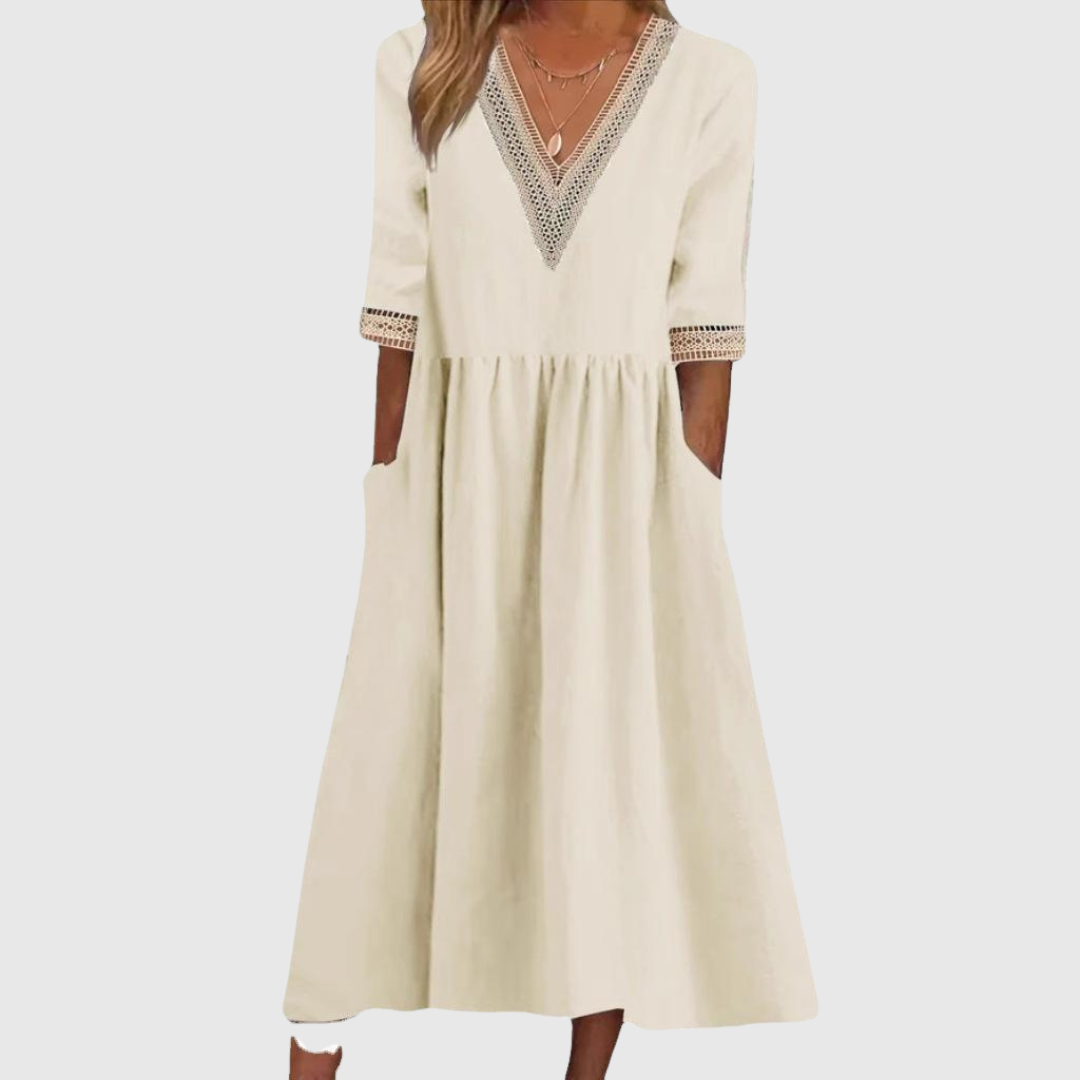 LIVIA | MIDILANGES SPITZENKLEID