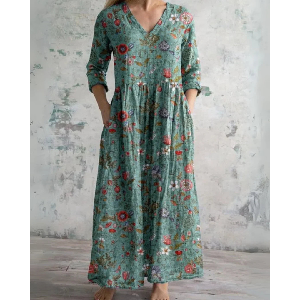 ELEANOR | VINTAGE MAXIKLEID MIT BLUMENMUSTER