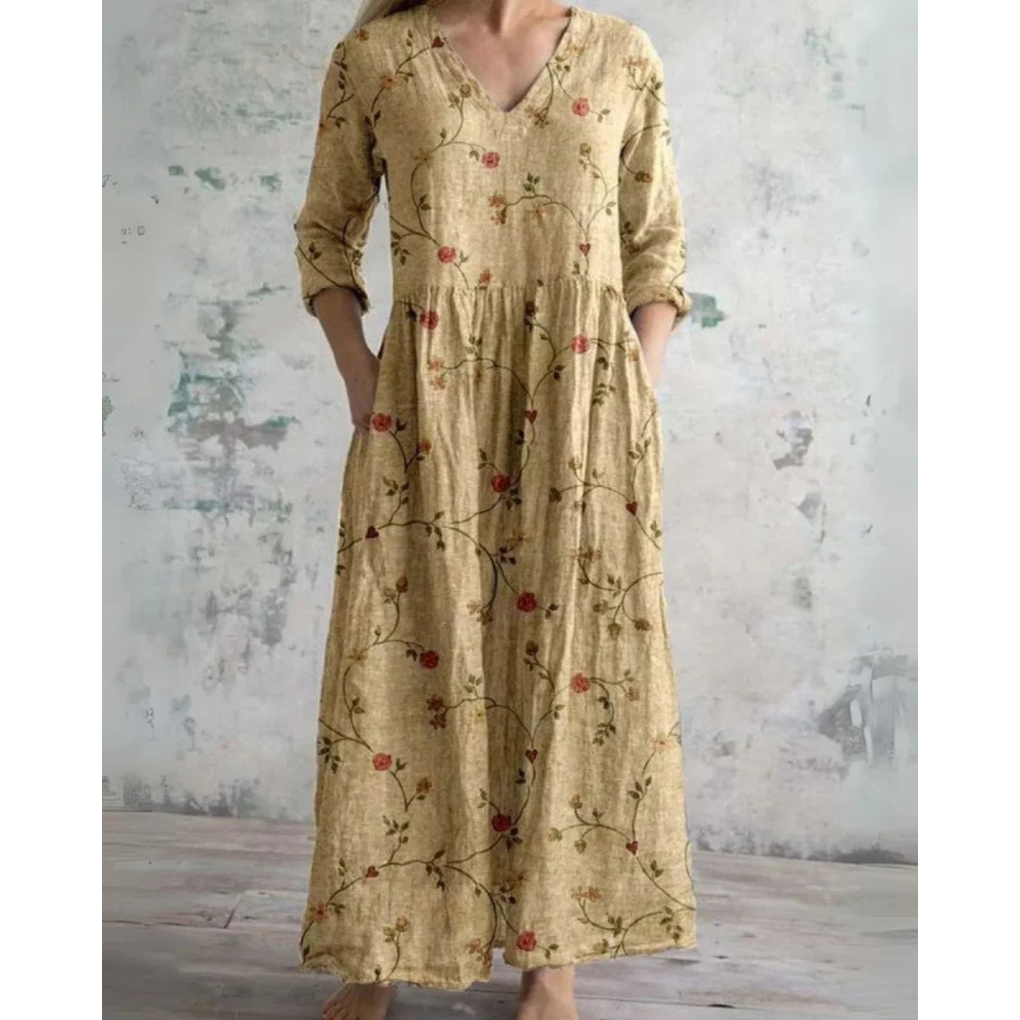 ELEANOR | VINTAGE MAXIKLEID MIT BLUMENMUSTER