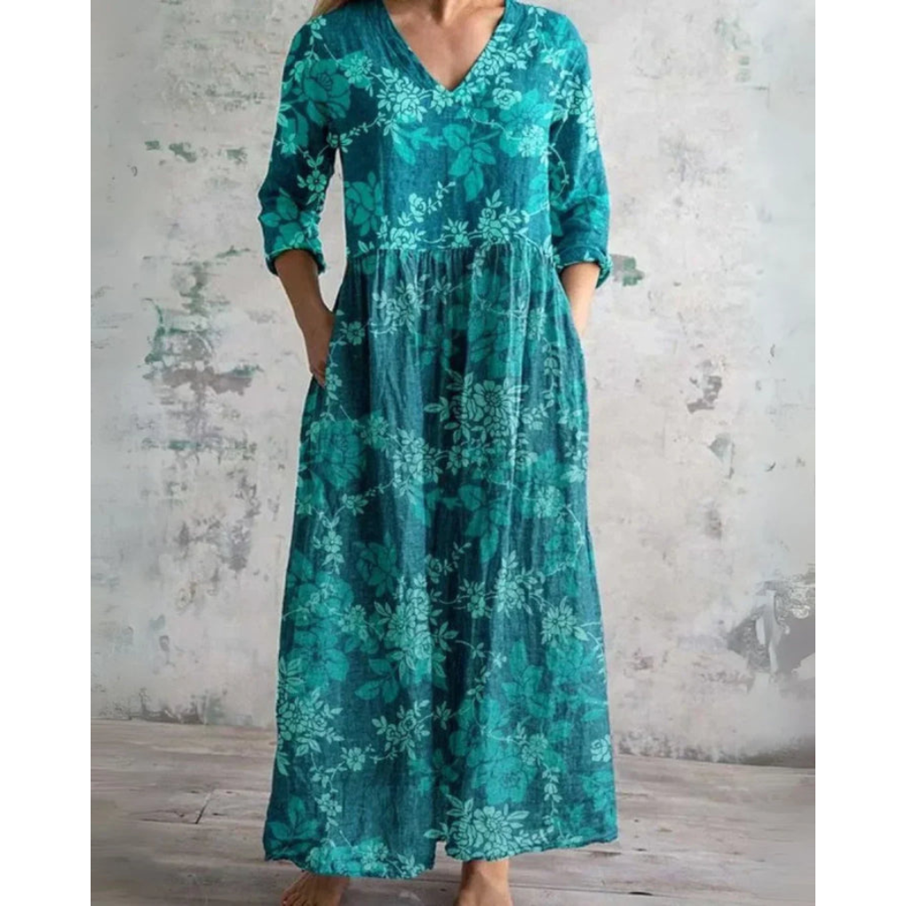 ELEANOR | VINTAGE MAXIKLEID MIT BLUMENMUSTER