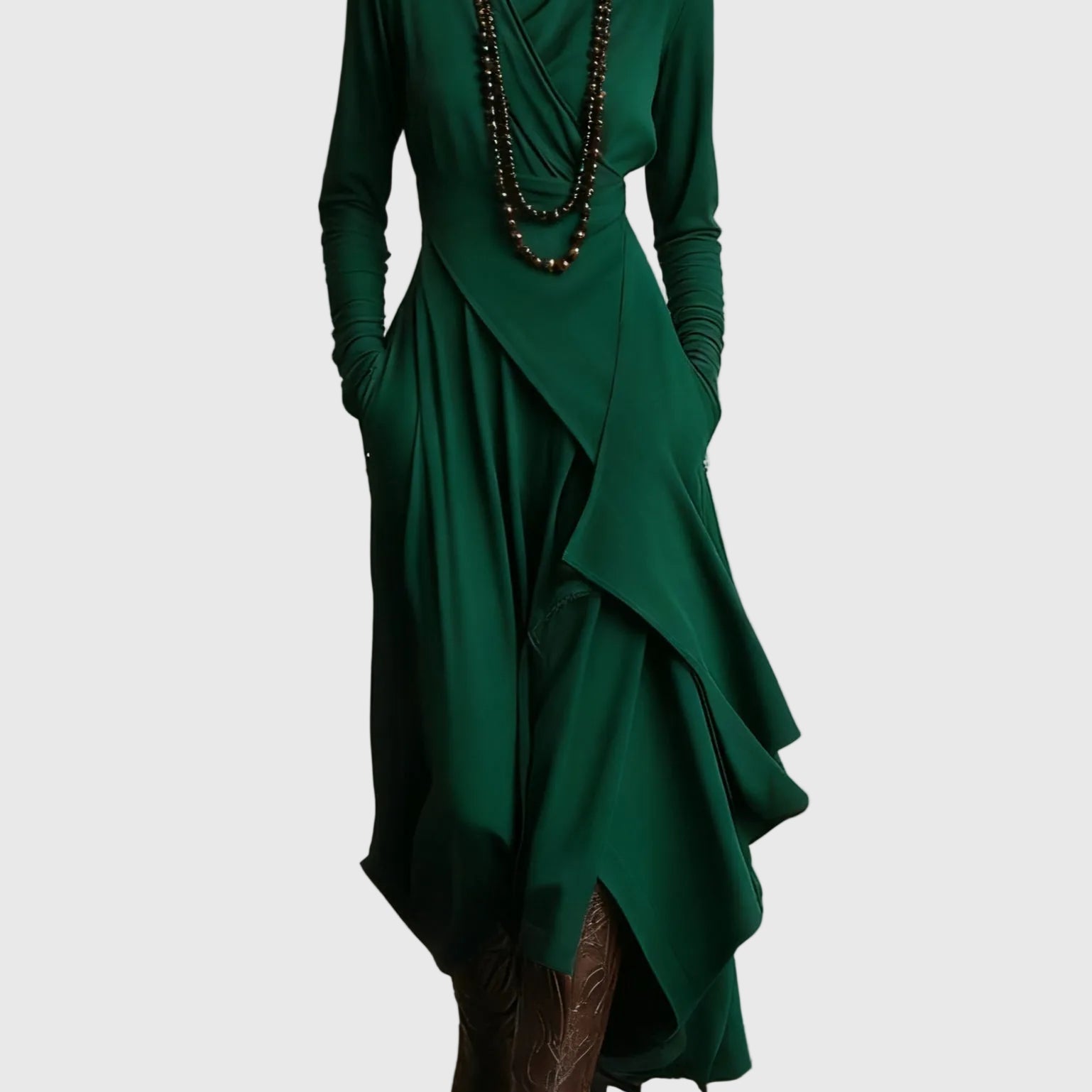 Violett | Plissiertes Maxikleid