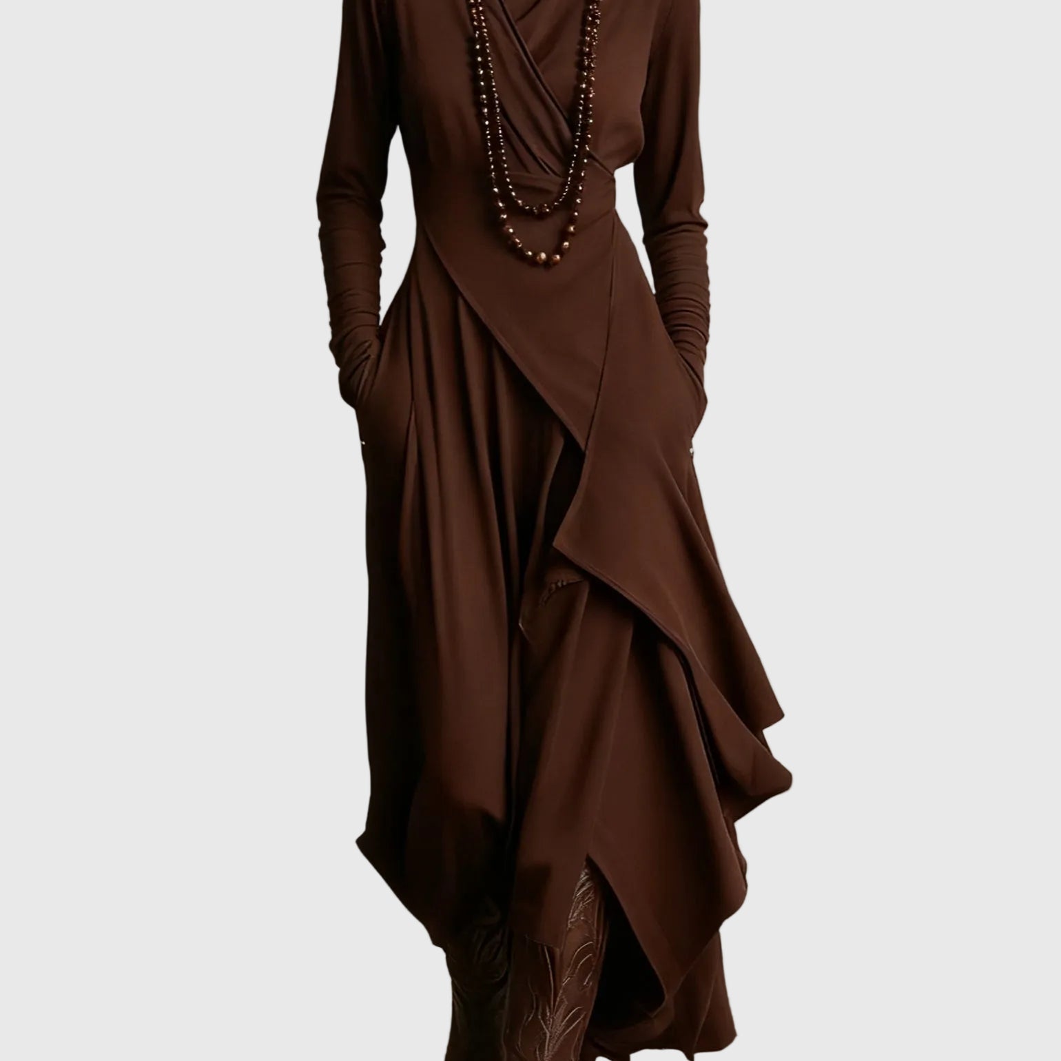 Violett | Plissiertes Maxikleid