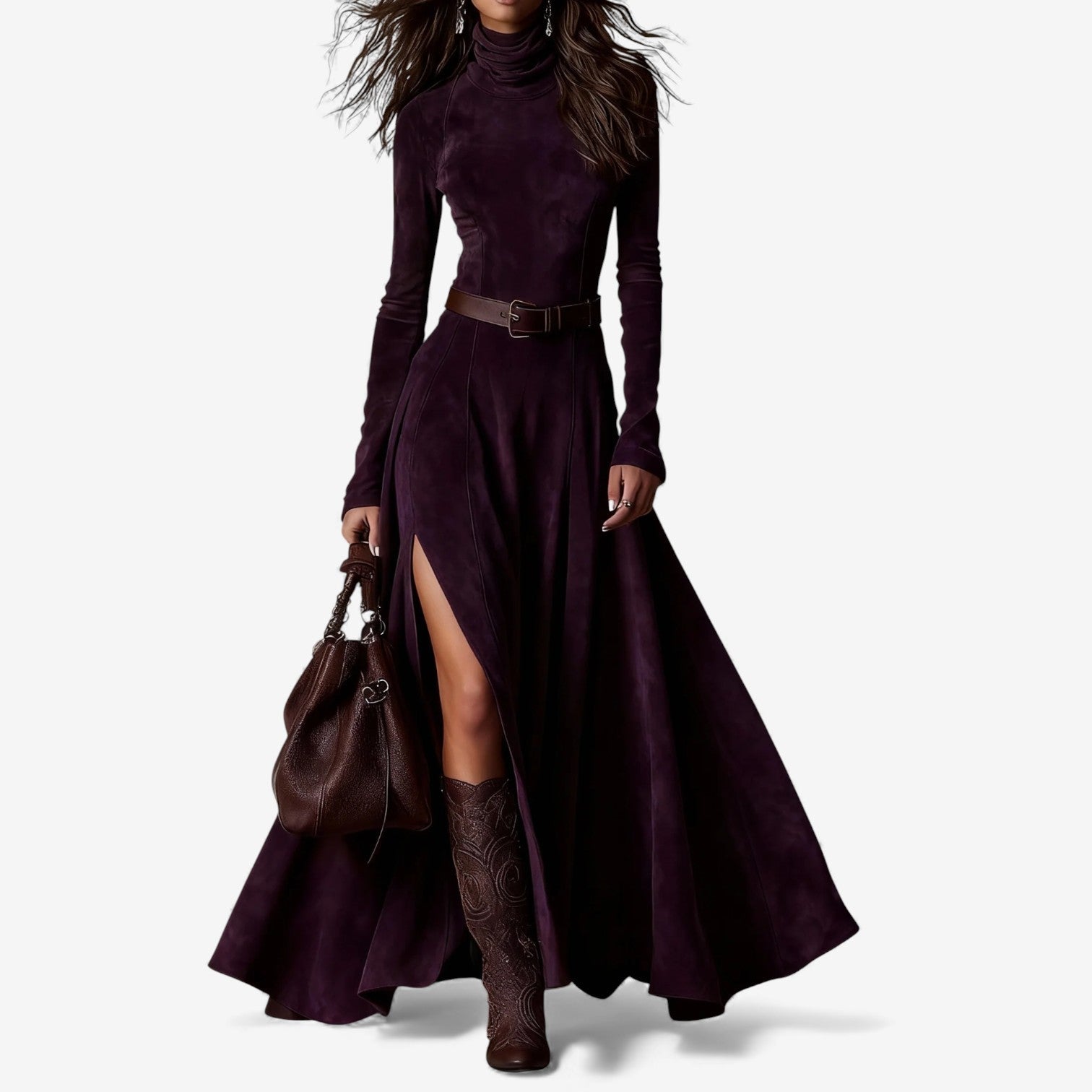 Élodie | Elegantes langes Kleid mit inklusivem Gürtel