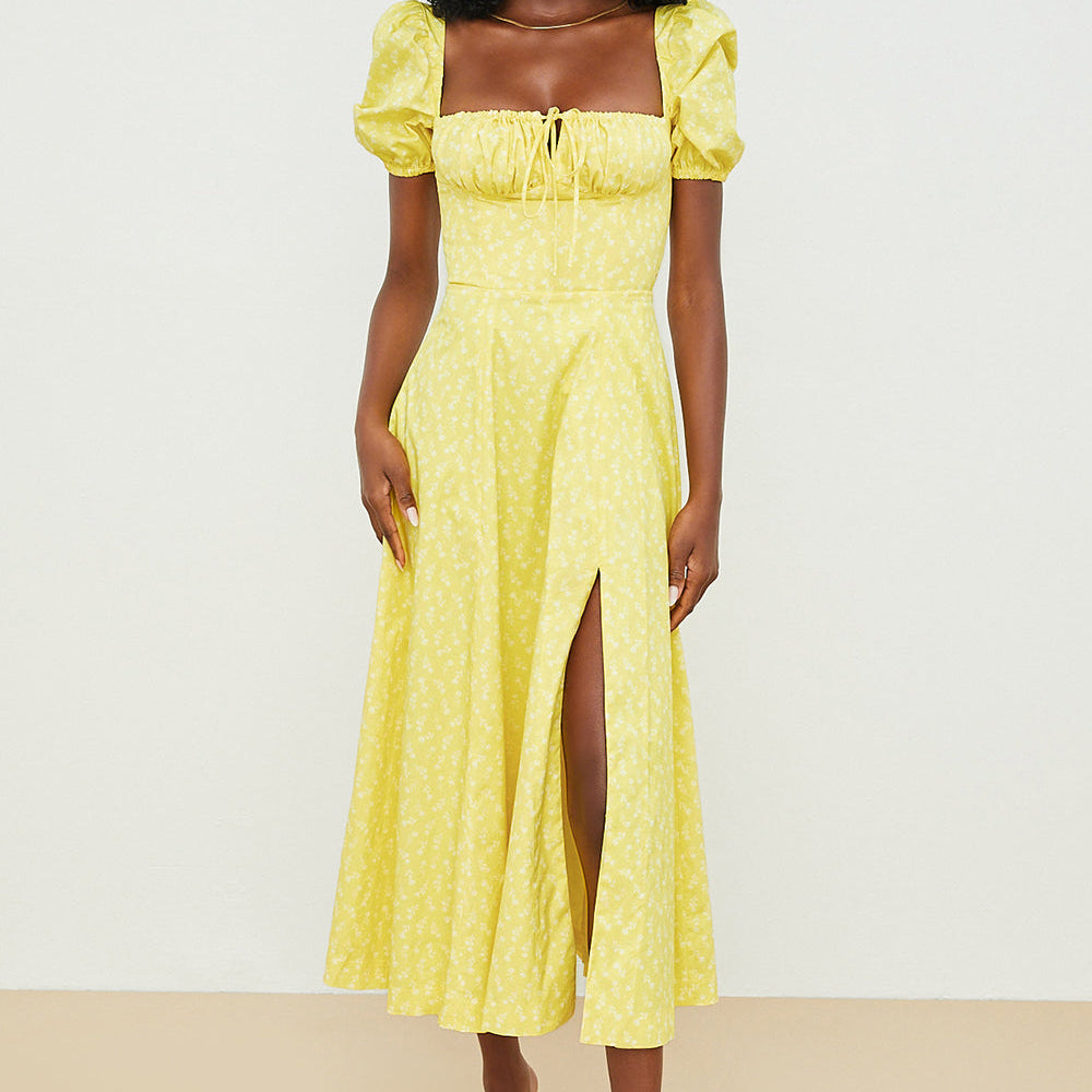 Aviana – Kleid mit Puffärmeln Bloom